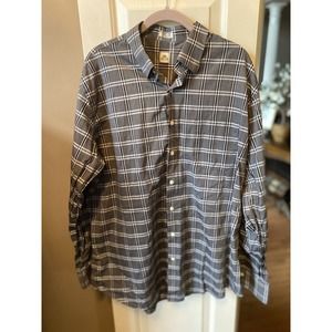 Peter Millar Long Sleeve Button Down‎ Black White Plaid Size XL Cotton